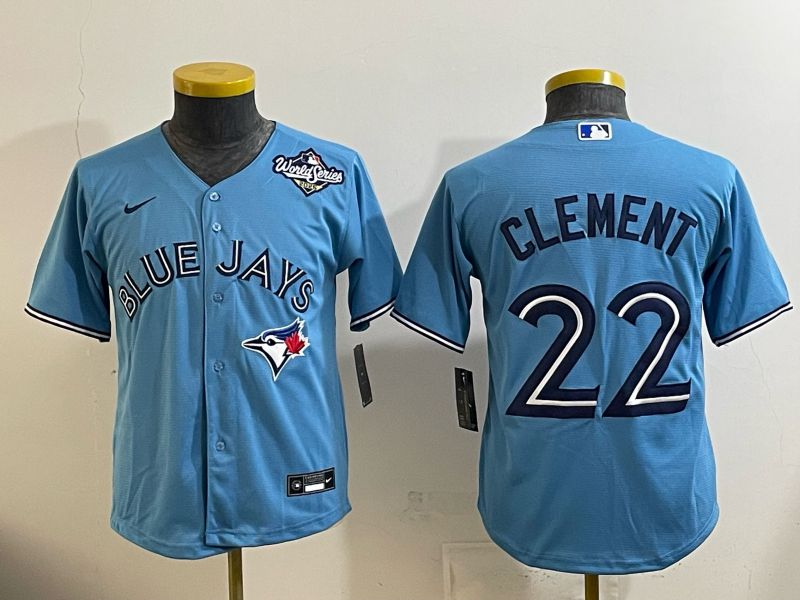Youth 2025 Nike Toronto Blue Jays #22 Clement Light Blue Game MLB Jersey 01